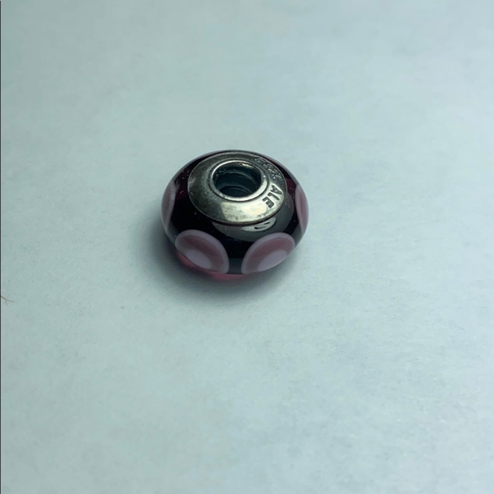 Authentic Pandora Purple Glass Ripple Charm - Picture 2 of 6